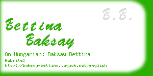 bettina baksay business card